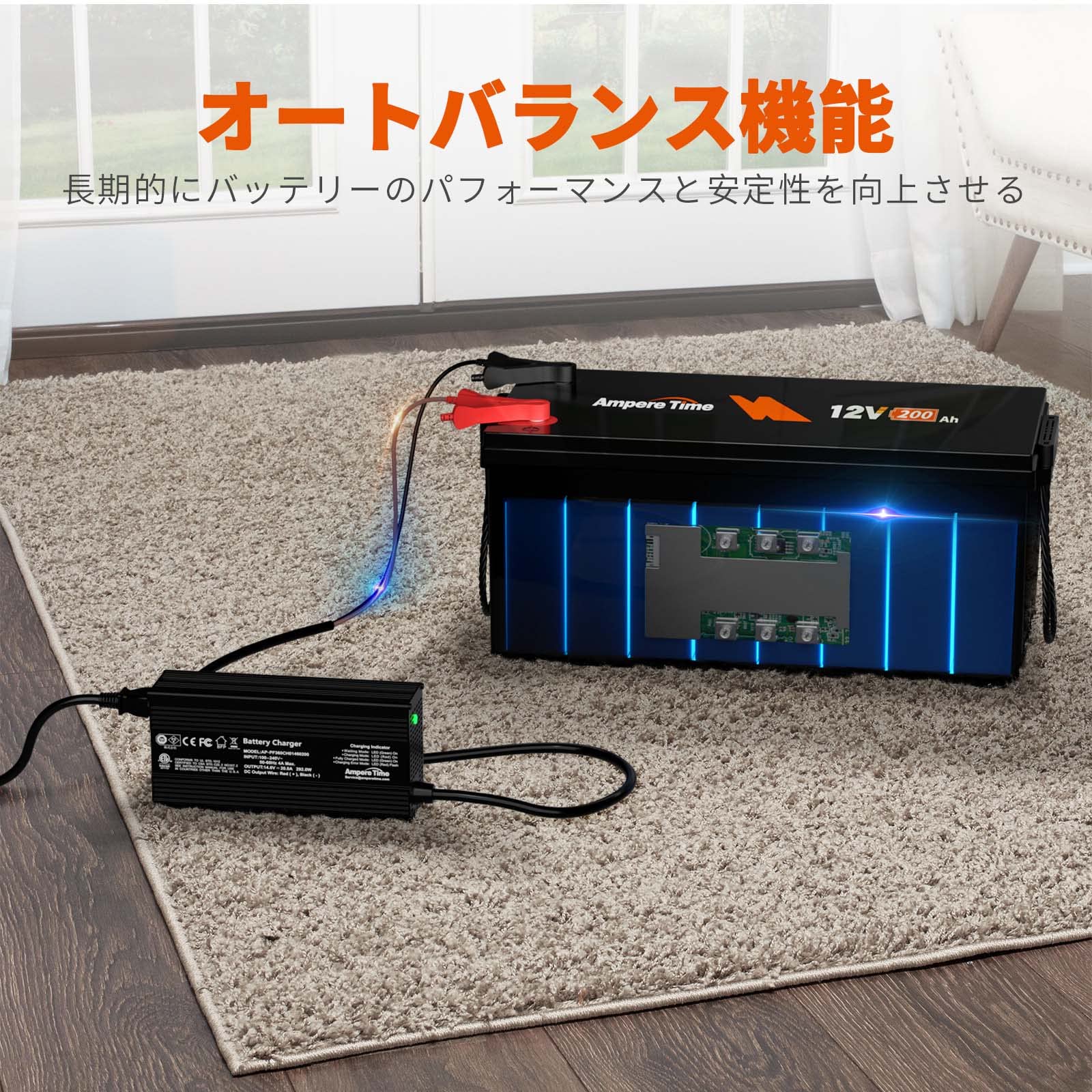 Amazon.co.jp: LiTime 12V 200Ah リン酸鉄リチウムイオンバッテリー